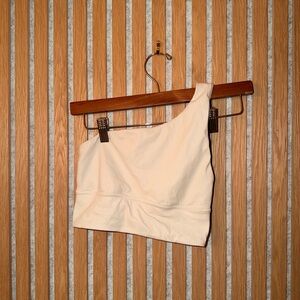 Lululemon Shimmery, off-white One-Shoulder Sports Bra